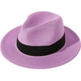 thumbnail image 2 of Women Panama Straw Hat Classic Wide Brim Sun Hat for Beach Adjustable Summer Fedora Hat for Ladies UPF 50+, 2 of 7