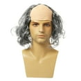 thumbnail image 3 of Peluca calva para Halloween, Cosplay, circunferencia de la cabeza, 58 ~ 60cm, peluca para fiesta de disfraces, peluca calva de científicos locos para pelo gris, 3 of 8