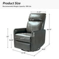 thumbnail image 7 of Set of 2 Leather Recliners Chairs 360 Swivel Rocking Sofa Armchairs Manual Reclining Push Back Lounge Living Room Home Theater GREY, 7 of 7