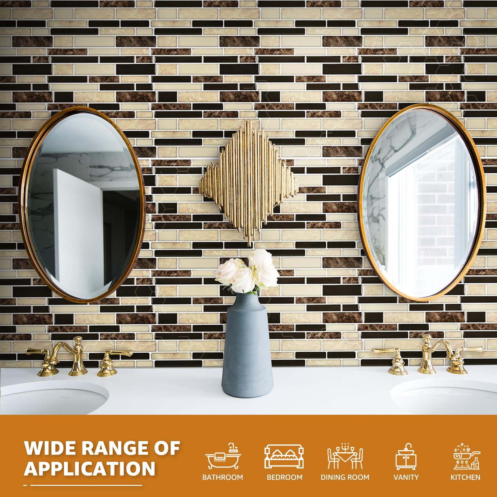 10-sheet Peel And Stick Backsplash Tile For Kitchen  Splash On Tiles Wall (sand)