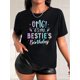 thumbnail image 1 of Women'S Casual Fashion T-Shirt, Black Crew Neck with Colorful Lettering and Firework Print, 100% Polyester Knit Fabric, Medium Stretch, 180gsm - Perfect for Spring/Summer/Fall, 1 of 7