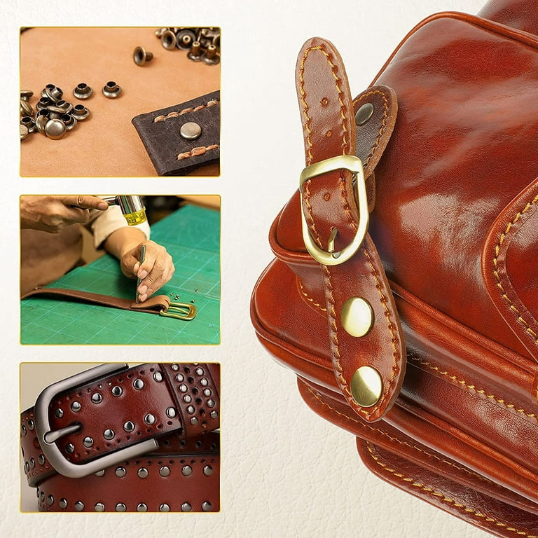 Leather Rivet Kit Copper Rivets for Belt Making Belt Repair DIY  Leathercraft