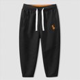 thumbnail image 4 of 6-8T Boys Pants Fleece Lined Thick Straight Leg Elastic Waist Cozy Sweatpants with Side Pockets Fall Winter Casual Wear for Boys 6T 7T 8T 9T,Black, 4 of 4