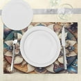thumbnail image 3 of Ambesonne Mandala Place Mats Set of 4, Dreamy Astral Floral Boho, Standard Size, Eggshell Sea Blue Indigo, 3 of 5
