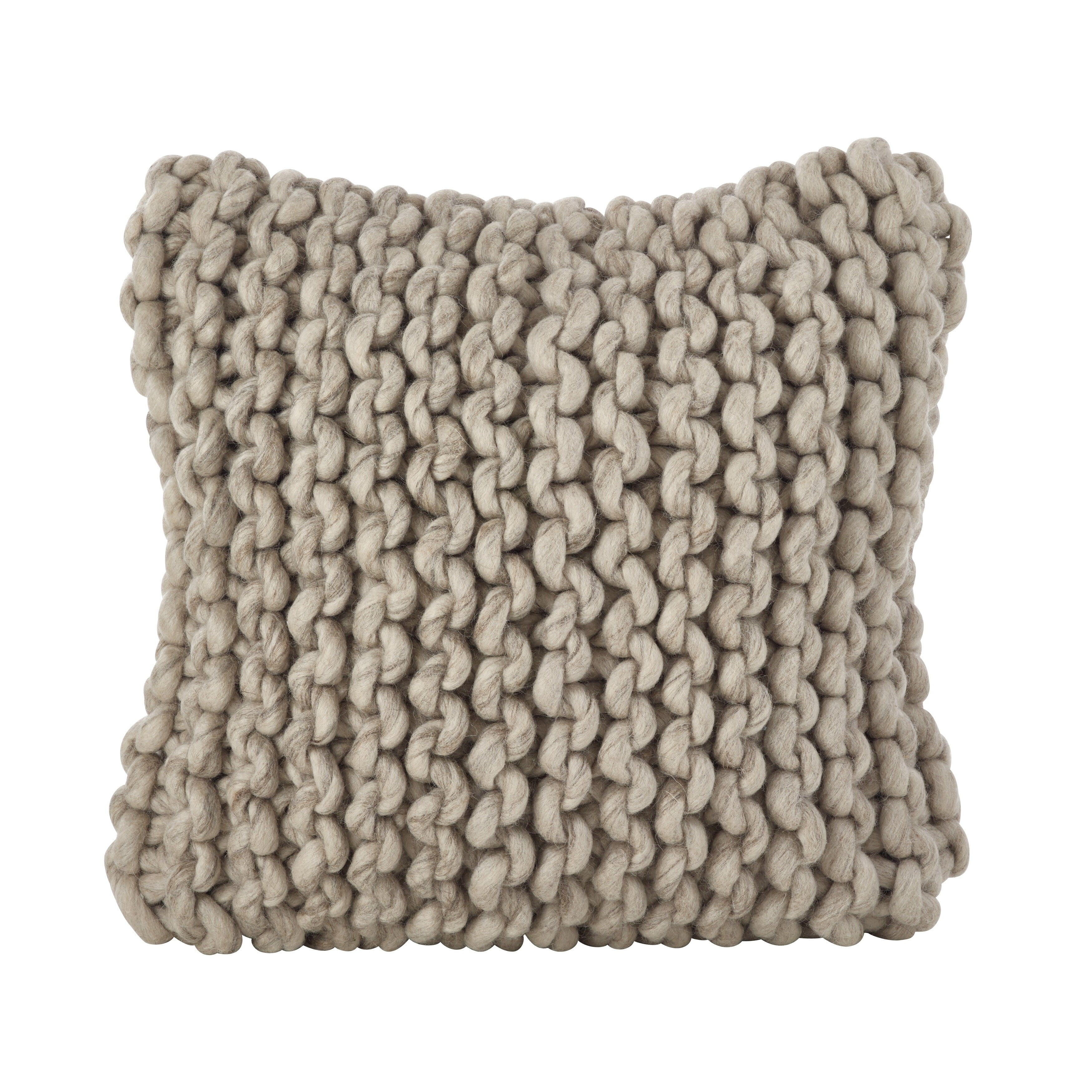Saro Lifestyle 551.FG18SC Chunky Cable Knit Design Throw Pillow Cover Gray Walmart
