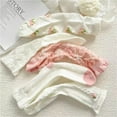 thumbnail image 5 of 5 Pairs White Cute Socks, Women's Lace Ruffles Ankle Casual Sock,  Breathable Mid Tube Socks, Floral Crew Socks, 5 of 7