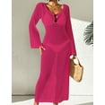 thumbnail image 2 of Women Bathing Suit Cover Up Swimsuit Cover up Elegant Backless Beach Dress with Keyhole Front Bikini Long Flare Sleeve Summer Beach Dress Crochet Hollow Out Coverup Alsol Lamesa, 2 of 5