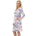 thumbnail image 1 of V Neck 3/4 Sleeve Fit-and-Flare Slimming Knee Length Printed Midi Dresses, 1 of 5