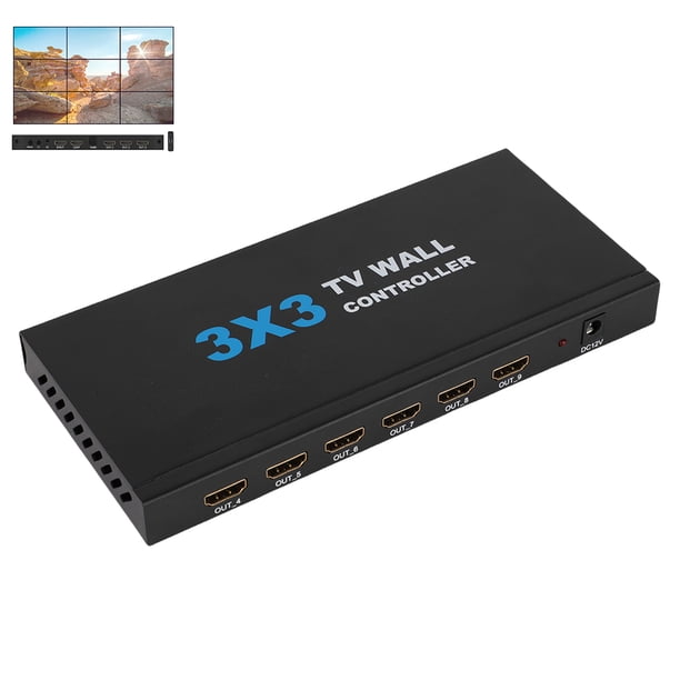 4K 3x3 9 Pantalla TV Video Controlador Pared Empalmador 3x4/4x3/4x4 (enchufe EE. UU.)