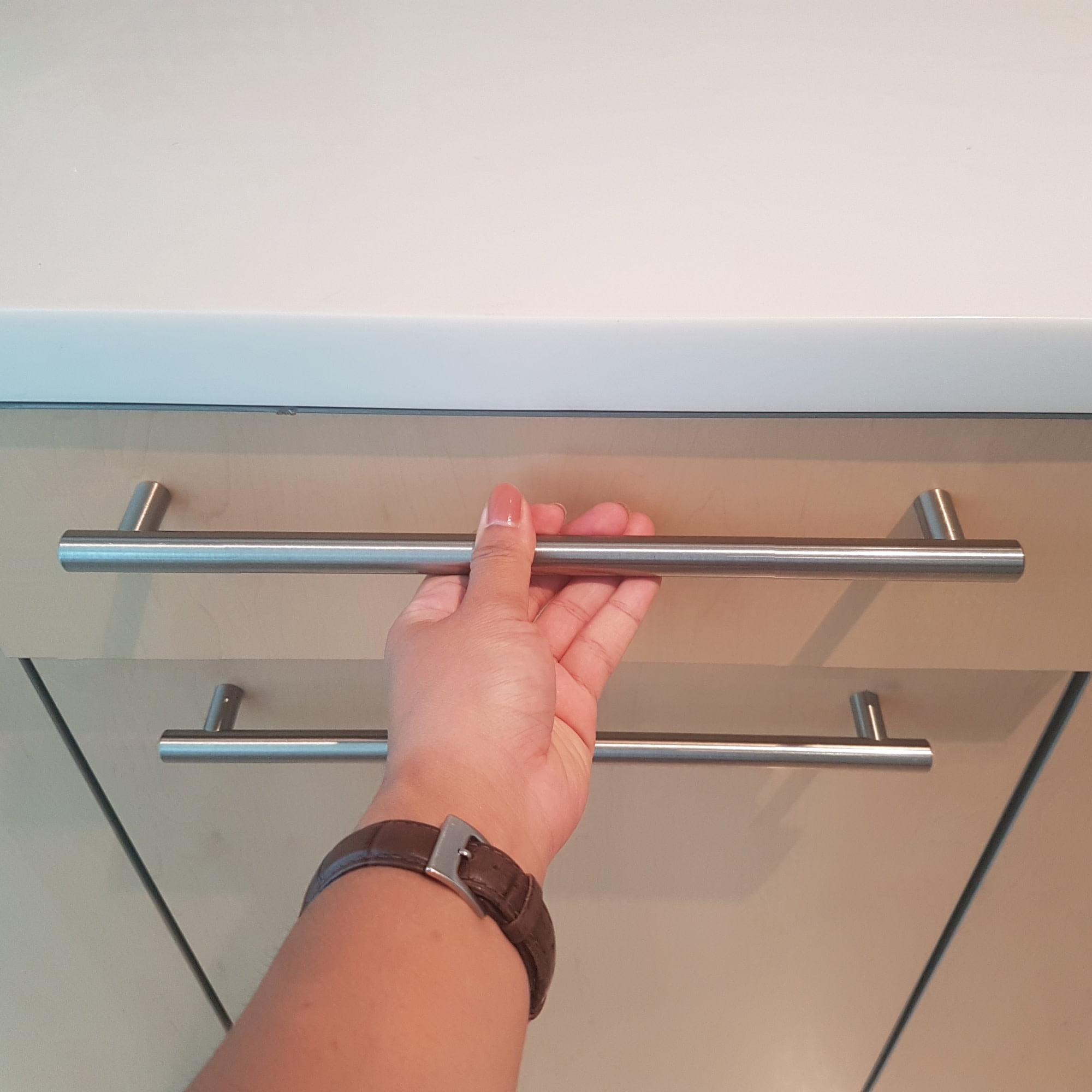 Design House 10-Pack Modern 10" Solid Center-to-Center Cabinet Pulls, Stainless Steel
