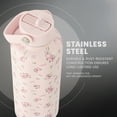 thumbnail image 4 of Thyme & Table 24oz Stainless Steel Cleo Bottle with Straw, Roses, 4 of 7