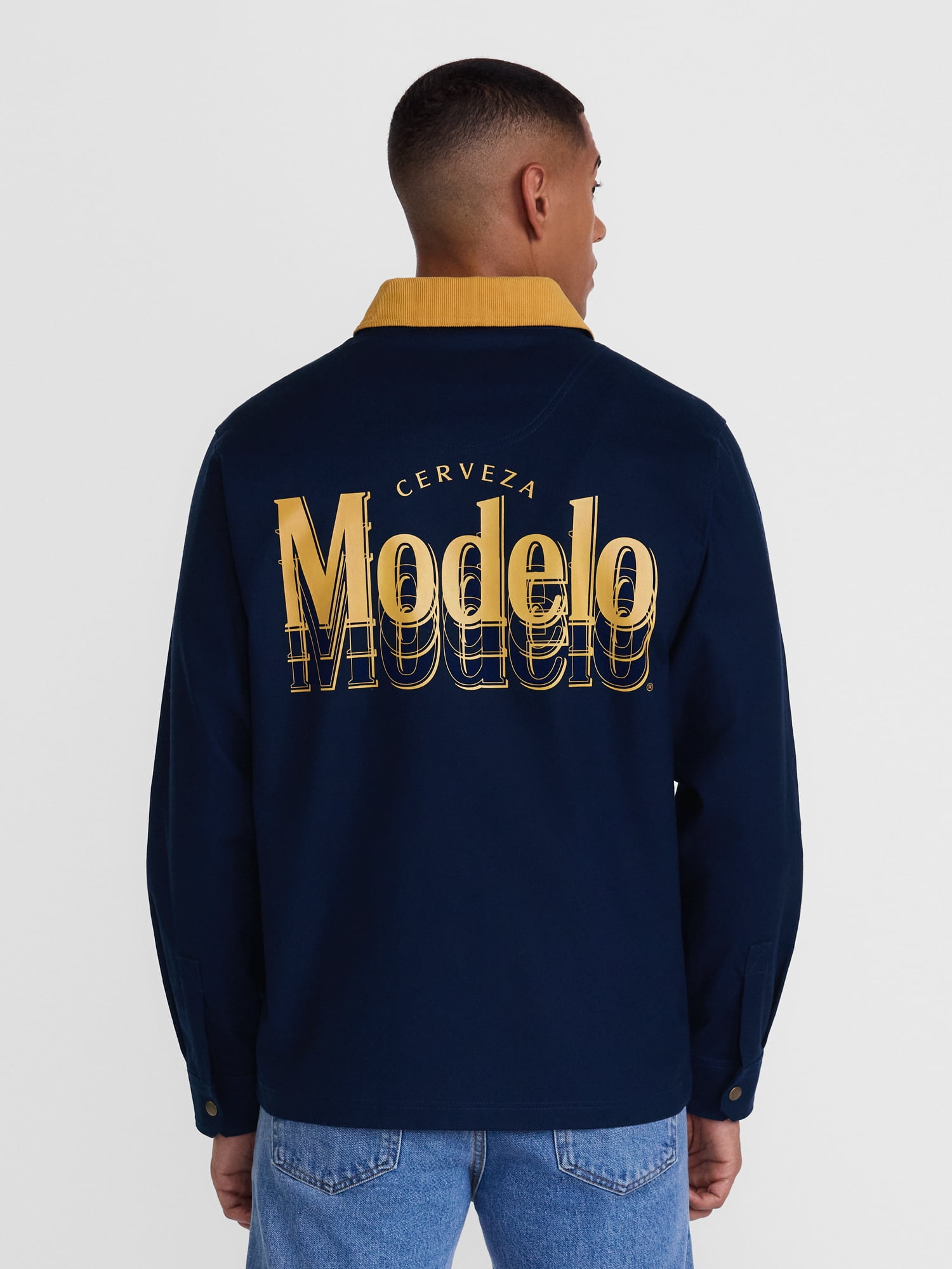 Modelo Men's Graphic Canvas Jacket with Long Sleeves, Sizes S-3XL