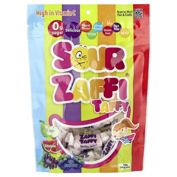 Zollipops, Sour Zaffi® Taffy, Assorted Fruit, 5 oz Pack of 3