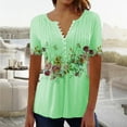 thumbnail image 2 of Pompotops T-shirt Mode Décontracté Imprimé Col Rond Manches Courtes Ample Blouse Pull, 2 of 6