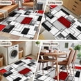 thumbnail image 5 of 2.7'x5' Area Rugs, Red Grey Indoor Outdoor Area Rug for Living Room Bedroom, Modern Irregular Geometric Abstract Art Washable Bathroom Rugs Kitchen Floor Carpet Mats Home Decor Aesthetic, 5 of 8