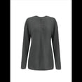 thumbnail image 3 of Sudadera Holgada Informal de Larga con Cuello en V para Mujer Gris M, 3 of 7