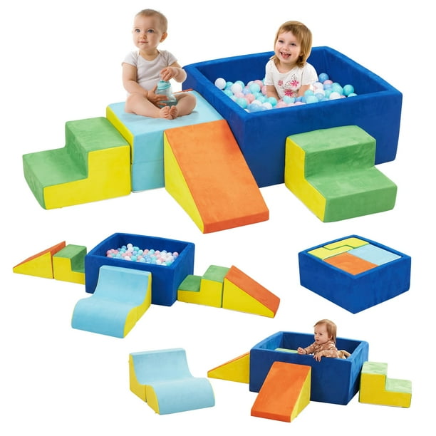 Juguetes de espuma para escalada HAHASOLE para niños pequeños con piscina de bolas grande