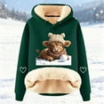 thumbnail image 2 of Hoodies for Women Long Sleeve Highland Cattle Print Hooded Sweatshirts 2025 Casual Fall Fashion Pullover Sweaters Winter Clothes, 2 of 3
