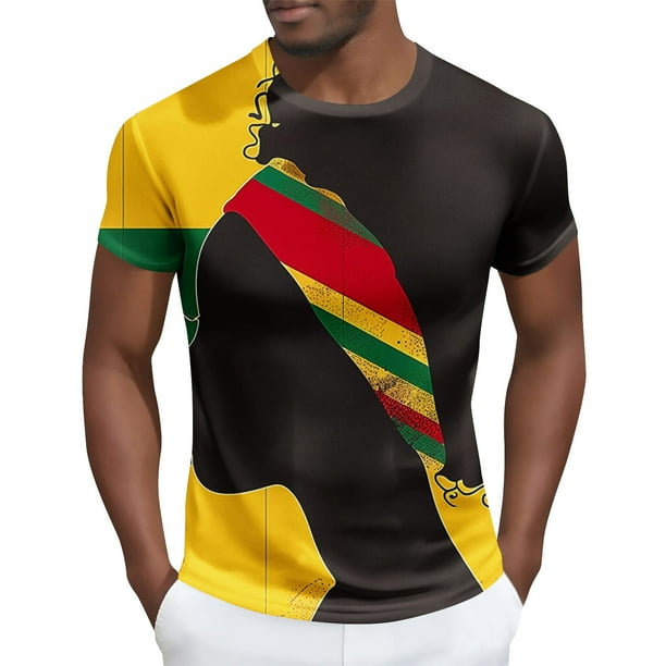 Tops para hombre, blusas y camisas de manga corta con cuello redondo para hombre Camisa de manga corta estampada para hombre Top/camisa de manga corta con cuello redondo Tops para hombre