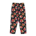 thumbnail image 3 of Lsque Red Rose Flower Print Women's Pajama Pants, Lounge Pant - Comfortable Home Wear,Elastic Waistband, Stylish Design-X-Large, 3 of 9