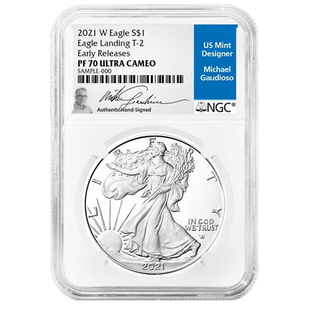 2021-W Proof $1 Type 2 Silver Eagle NGC PF70UC ER Gaudioso Signature