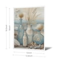 thumbnail image 5 of Bathroom Decor Wall Art Blue Beach Picture Ocean Theme Flower Canvas Print Modern Coastal Seascape Painting Framed Seaside Artwork Floral Daisy in Indian Vase for Home Sea Lake Bedroom 12x16inch, 5 of 5