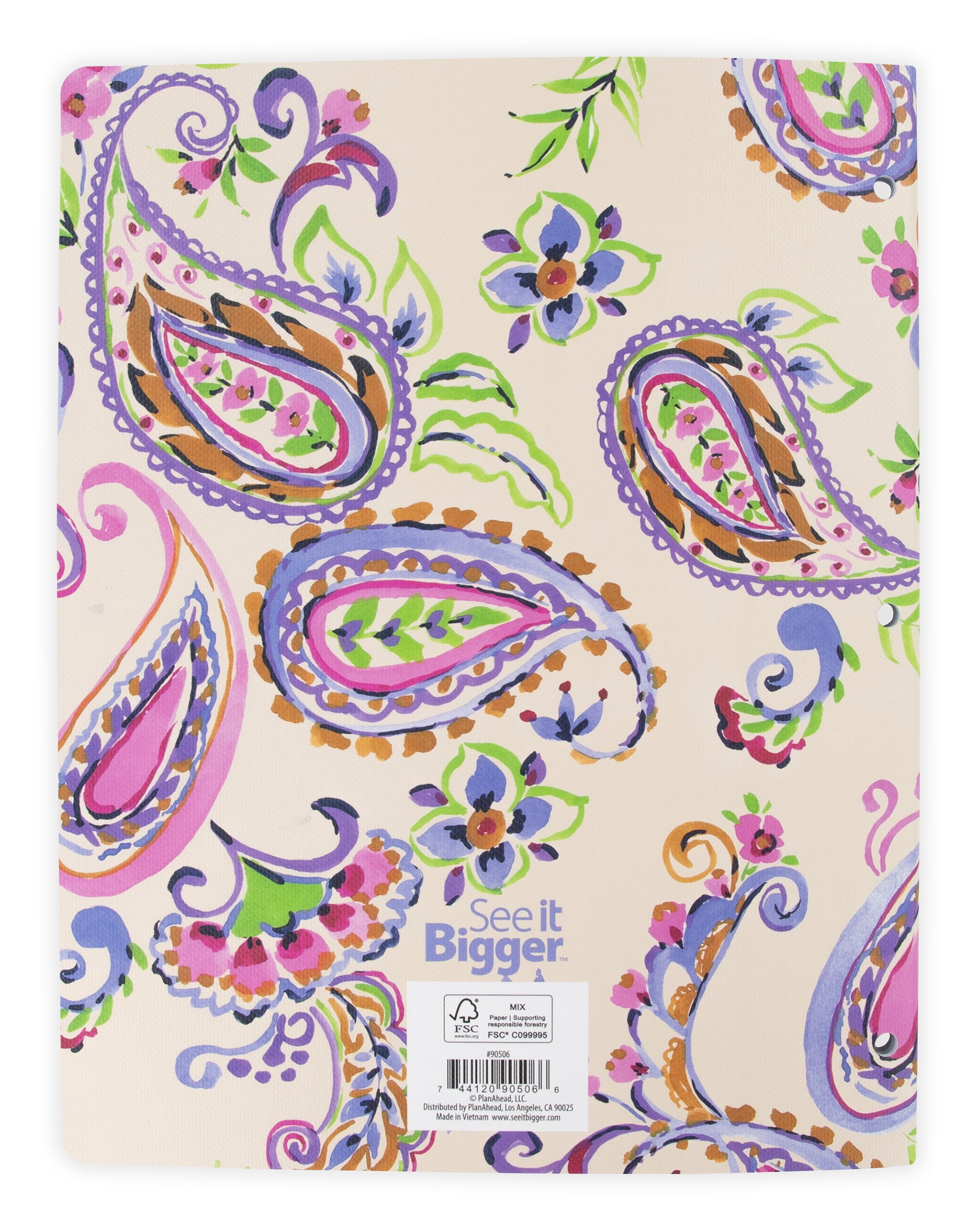 See It Bigger Monthly Planner, Large (8.5" x 11"), Paisley, 2-Year: Apr 2026 – Mar 2028