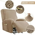 thumbnail image 4 of CHUNTIAN Velvet Recliner Sofa Cover Elastic Armchair Chair Covers Lazy Boy Relax Reclining Sofa Seat Cover For Living Room 1/2/3/4 Seats, 4 of 6