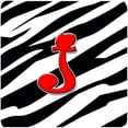 thumbnail image 1 of Carolines Treasures CJ1024-JFC Monogram - Zebra Red Foam Coasters- Initial Letter J - Set 4- 3.5 x 3.5 In., 1 of 1