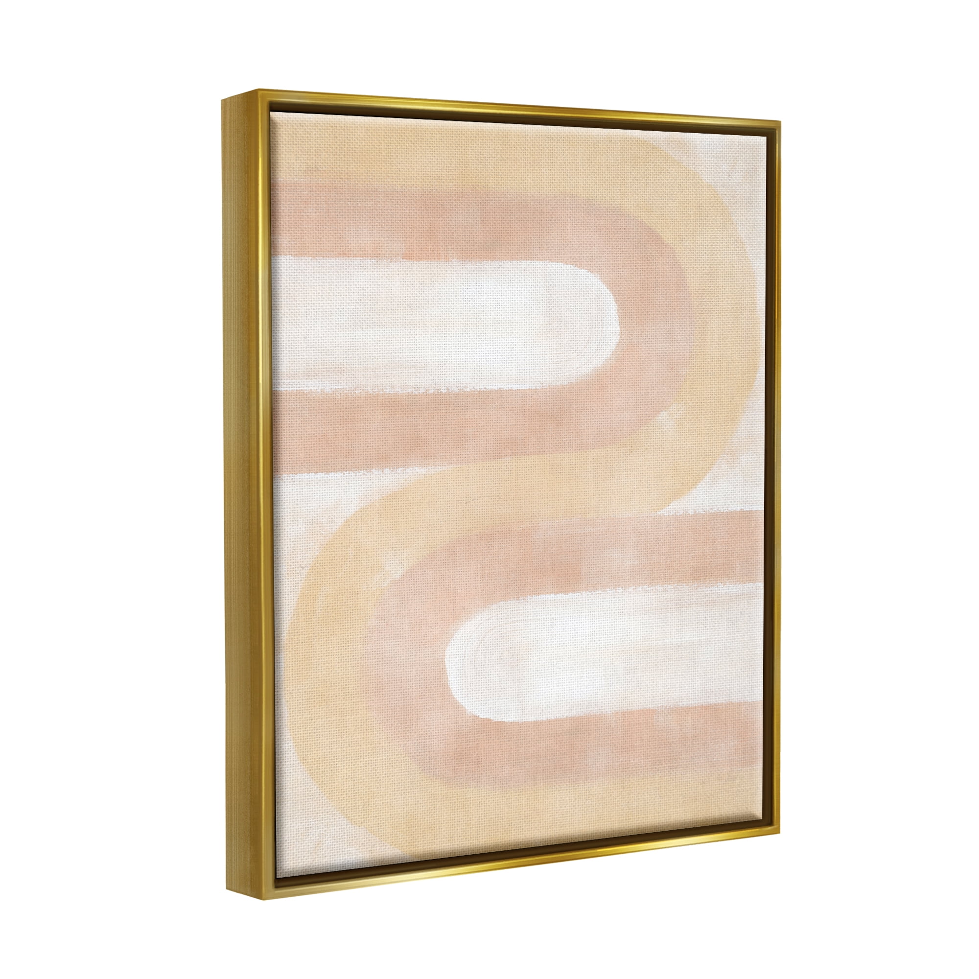 Stupell Industries Wavy Alternating Arches Abstract Painting Gold Floater Framed Canvas Art Print Wall Art, 25 x 31