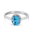 thumbnail image 6 of 14k White Gold Oval Blue Topaz And Diamond Ring, 6 of 6