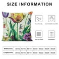 thumbnail image 5 of Creowell  Tulip Spring Floral Pillow Covers Farmhouse Garden Colorful Pillows Case for Patio Sofa Bed Home Decor 22x22in, 5 of 5