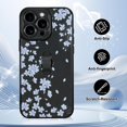 thumbnail image 4 of Gukalong Funda Para Teléfono Para Iphone 15 Pro Max 6,7 Pulgadas, Flores Blancas, Flores De Cerezo, Funda Delgada Para Teléfono Con Soporte De Correa, Resistente A Los Golpes, Protección Anti-Arañazos, 4 of 5