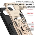 thumbnail image 5 of For Google Pixel 10a 6.3" Slim Fit With Slide Camera Cover & Rotated Ring Kickstand,Shockproof Phone Case,Gold,For Google Pixel 10a, 5 of 9