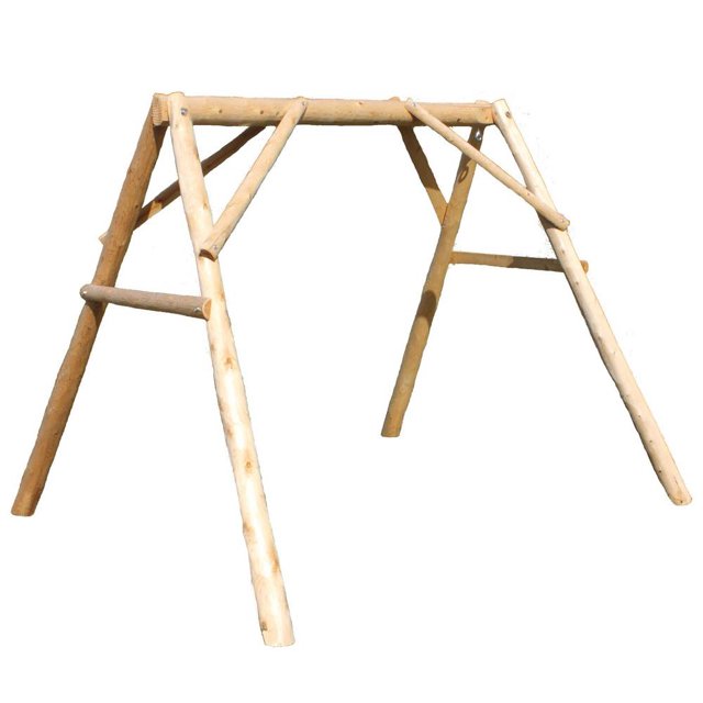 Lakeland Mills 5 Foot Cedar Log A Frame Outdoor Porch Swing Mount Only, Natural