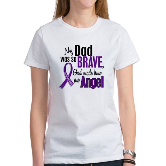 CafePress - Angel 1 Pancreatic Cancer Women's T Shirt - Women's Classic T-Shirt