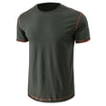 thumbnail image 3 of Jinda Men's Cotton T Shirt Fashion Contrast Color T-Shirt Classic Summer Soft Light Short Sleeve Comfy Slim Fit Top Grey XX-Large, 3 of 4