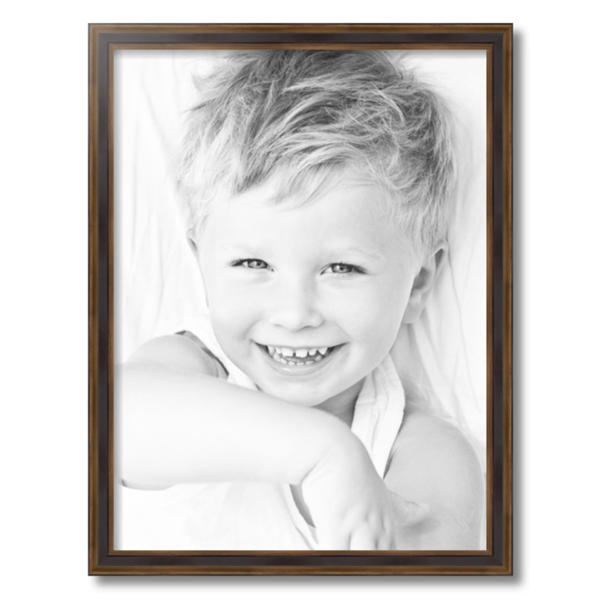 ArtToFrames 18" x 24" Gold with Burgundy Panel Picture Frame, 18x24 inch Gold Wood Poster Frame (WOM-4758)