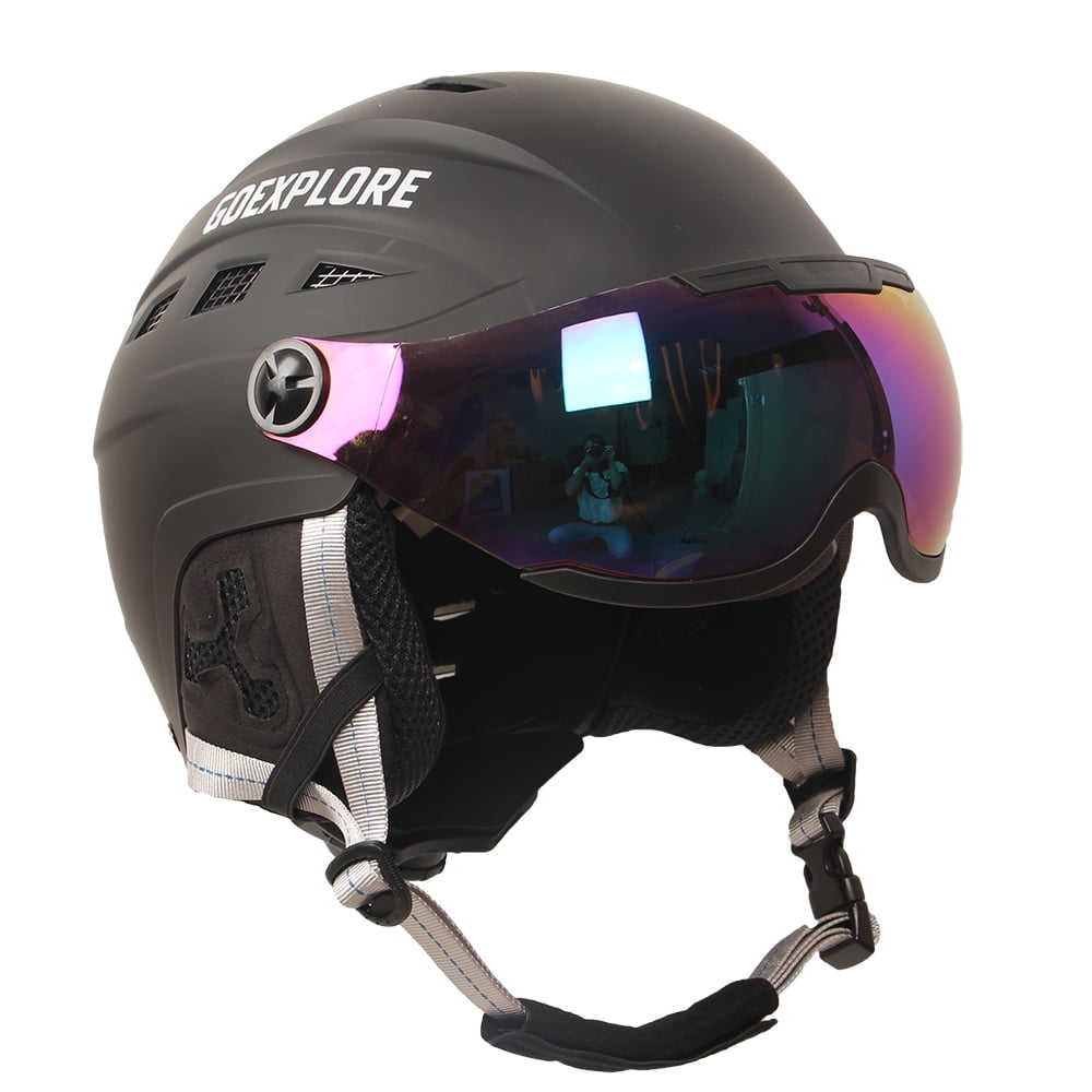 Men/Women Ski Helmet with Visor HalfCovered Outdoor Sport Snowboard