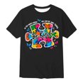 thumbnail image 4 of Girls Tops Autism Awareness Short Sleeve Ribbed Casual Tee Girls Clothes Black 2-3 Years, 4 of 4