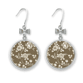 thumbnail image 1 of Rose Drawing Art Flower Bow Earrings Drop Stud Pierced Hook, 1 of 3