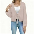 thumbnail image 1 of NJDVHB Cardigan d'Hiver pour Femmes, Veste Cardigan Décontractée à Manches Longues Nouée pour Femmes, 1 of 5
