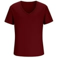 thumbnail image 4 of cocolona Mens Deep V Neck T-shirts Summer Casual Short Sleeve Tops Fashion Solid Color Loose Blouses, 4 of 6