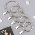 thumbnail image 4 of Solid Curtain Rings/Drapery Ring 10pcs Rustproof Drapery Matte Stainless Steel Metal Curtain Rings with Clips Drapery Rings, Easy to Open and Close Silver Clip Rings, 4 of 4