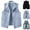 White, variant on dazeni Womens Denim Jean Vest Classic Cropped Lapel Sleeveless Jean Jacket Button Up Jean Waistcoat Jacket with Pockets