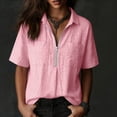 thumbnail image 5 of Enjoytime Women Tops V Neck Collared Half Zip Up Short Sleeve Shirts Summer Casual Work Blouses, 5 of 7