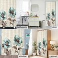 thumbnail image 6 of Green Flowers Brown Leaves Fabric Shower Curtain Vintage Floral Washable Shower Curtains for Bathroom, Waterproof Bath Curtain with Hooks Home Decor 72x84in, 6 of 8