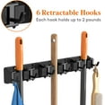 thumbnail image 5 of Lifewit Mop and Broom Holder Wall Mount, Anti-Slip Broom Hanger for Garage, Utility Room, Laundry Room, Pantry, Garden, 5 Slot 6 Hook, Black, 5 of 12