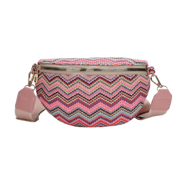 Riñonera para mujer, riñonera bohemia a rayas, riñonera multicolor (estilo 5) Tmvgtek Para Estrenar