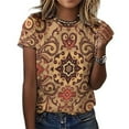 thumbnail image 3 of Paisley Women T-Shirt Classic O Neck T-Shirts Short-Sleeve Trendy Animal Print Design Tshirt Casual Clothing, 3 of 5